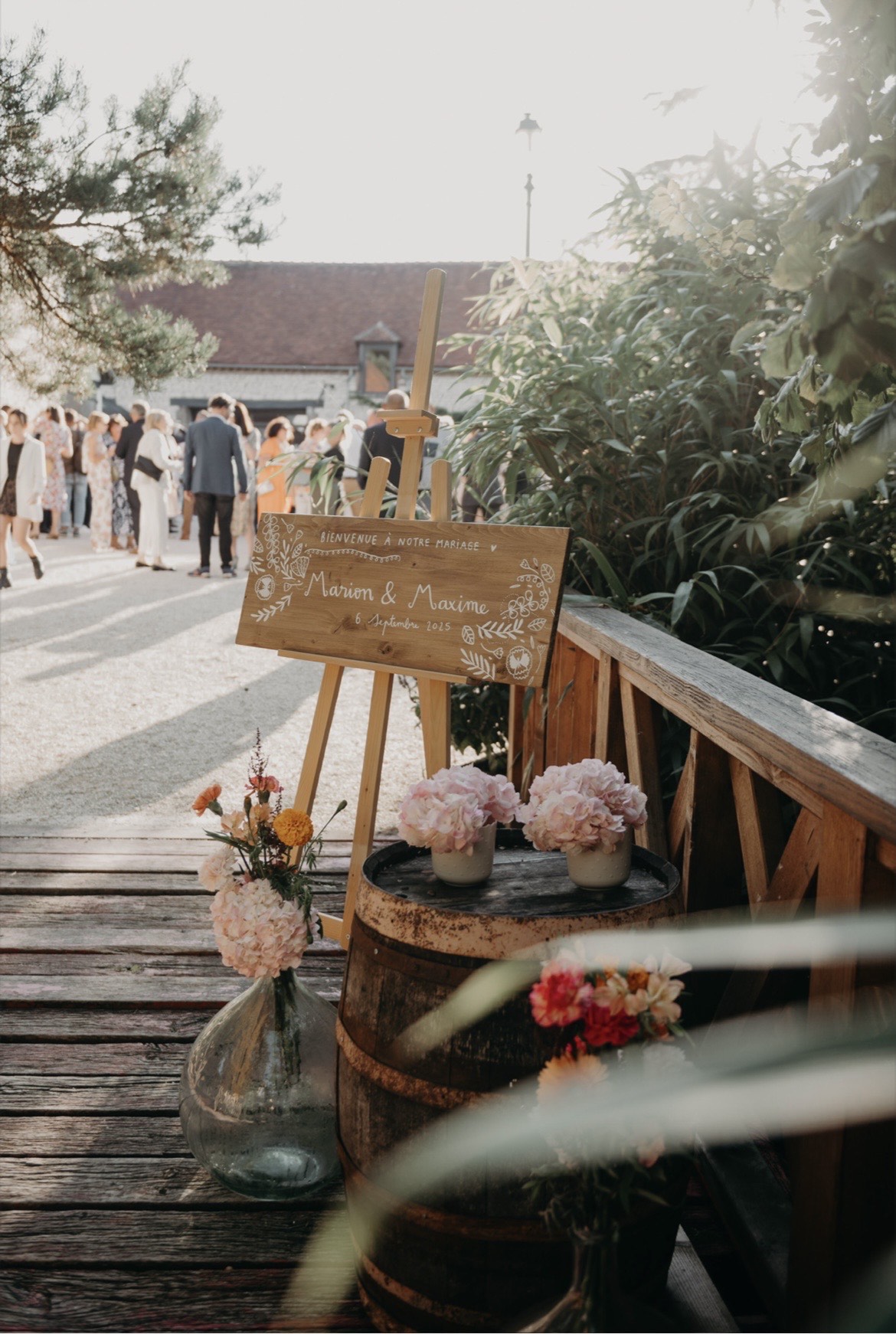 panneau de bienvenue mariage bohème en bois